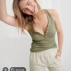 Aerie Henley racer back Tank Top